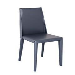 3d Furniture blue leather single chair isolated on a white background, Decoration Design for Dining