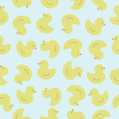 baby vector duckling bath seamless pattern