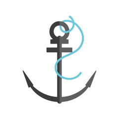 anchor nautical with ribbon vector isolated