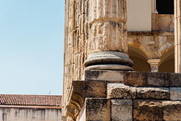 Roman Temple of Diana in Merida, Spain. Corinthian Order Column and base