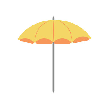 beach yellow umbrella vector isolated