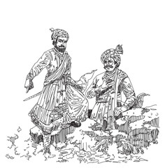 illustration of Chhatrapati Shivaji Maharaj India.