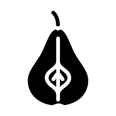 pear one cut glyph icon vector. pear one cut sign. isolated symbol illustration