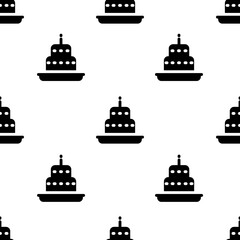 Single Cake pattern. Cake concept. filled trendy Vector seamless Pattern, background, wallpaper