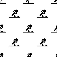 Single Microphone pattern. Microphone concept. filled trendy Vector seamless Pattern, background, wallpaper