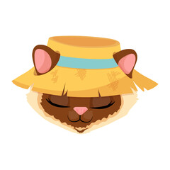 A cute face of a Siamese cat. Pet. Kitten. Vector illustration.