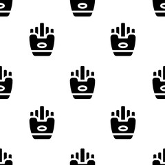 Obraz premium Single Fries pattern. Fries concept. filled trendy Vector seamless Pattern, background, wallpaper