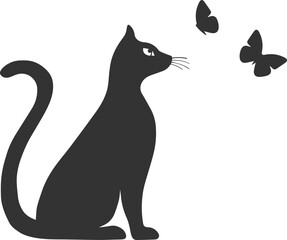 Cat icon, pussy cat icon vector