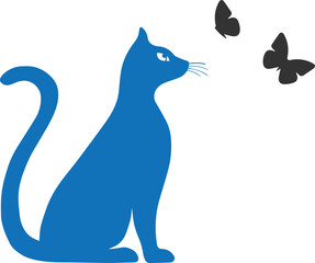 Cat icon, pussy cat symbol vector