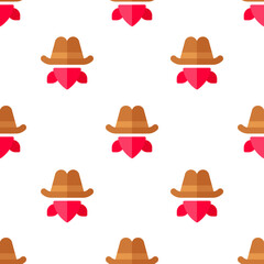 Single cowboy pattern. cowboy concept. flat trendy Vector seamless Pattern, background, wallpaper