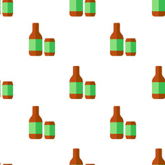 Single beers pattern. beers concept. flat trendy Vector seamless Pattern, background, wallpaper