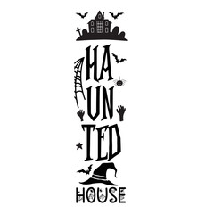 Haunted house porch sign svg
