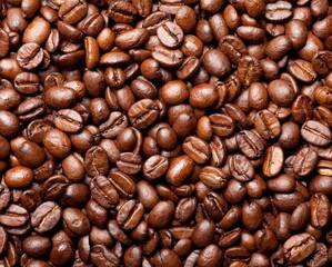 Cereal coffee in bulk on a black background.