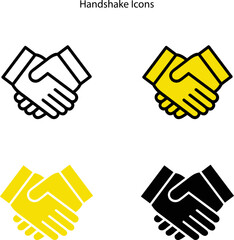 Fototapeta premium Handshake icons isolated on a white background with different style. handshake icon trendy and modern handshake symbol for logo, web, app, UI. handshake icon simple sign handshake icon flat vector ill