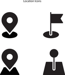 Location icon set isolated on white background. Location icon in trendy design style for web site and mobile app. Location vector icon modern and simple symbol. 