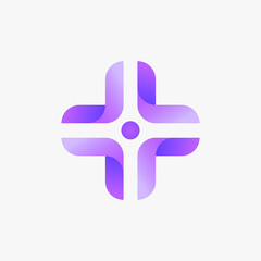 Obraz premium A simple yet fun medical cross logo. With gradient colors that look fresh and modern.