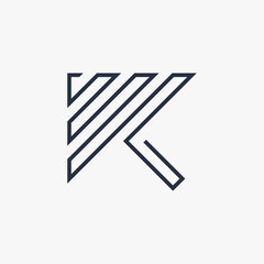 K Letter Up Arrow Logo