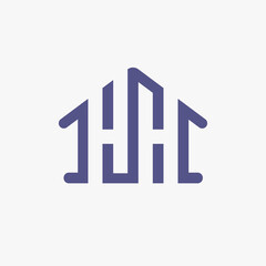 The house symbol with the letter HH combined into a modern, and sophisticated logo. The perfect logo for a real estate company.