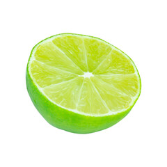 Fototapeta na wymiar Lime with slices half isolated on white background. Green citrus fruit. with clipping path