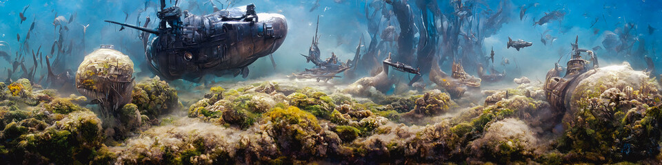 Fototapeta premium Artistic concept painting of a beautiful fantasy landscape, surrealism. Tender and dreamy design, background illustration.