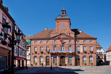 Obraz premium Rathaus von Wissembourg, Elsass, Frankreich