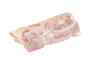 sliced bacon isolated on white background with clipping path