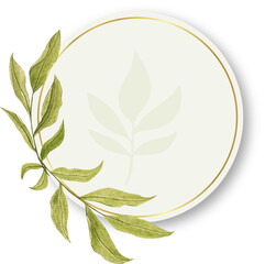 frame watercolor natural plant green floral
