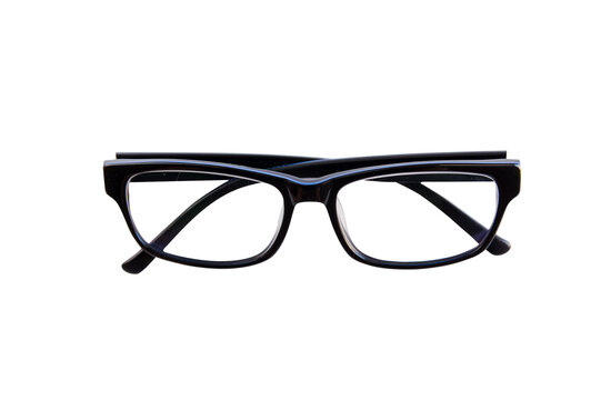 Black Eyeglasses Frame Isolated On White Background. With Clipping Path .