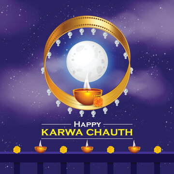 decorated karwa indian festival of sieve during Karwa Chauth celebration in India background