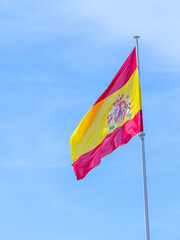  The flag of Spain, blowing in a breeze.