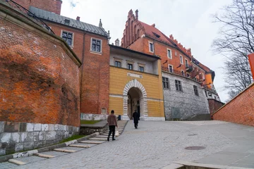 Papier Peint photo Cracovie Colline de Wawel avec cathédrale et château à Cracovie