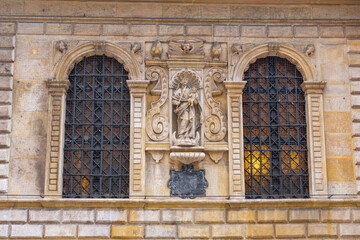 Obraz premium Facade of Wawel cathedral, St. Mary's bas-relief - Krakow, Poland