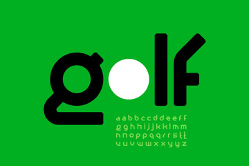 Modern style font design, lowercase alphabet letters illustration