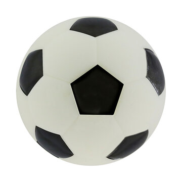 Cutout of  isolated soccer ball dog or baby soft toy with the transparent png background