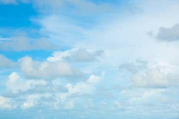 Naklejka na ściany i meble Blue sky with fluffy cloud sunny day