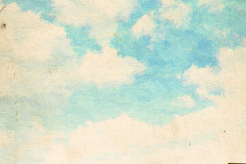 Fototapeta na wymiar vintage watercolor clouds