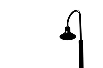 street lamp post silhouette isolated on white background