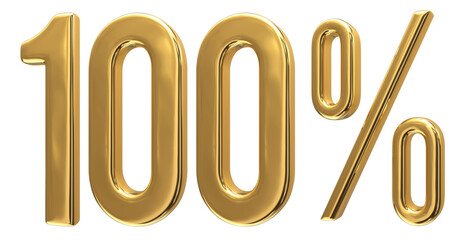 3d golden font number 100