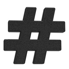 Hashtag icon isolated on transparent background. 3D Illustration.