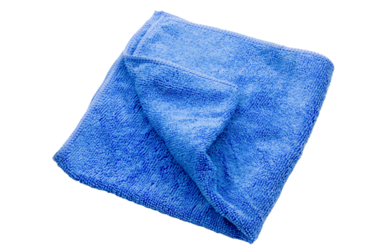 Blue microfiber cloth isolated on white background with clipping path