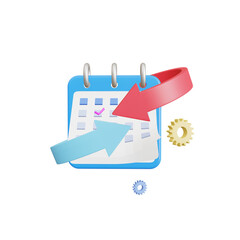 Fototapeta premium 3D Icon, Payment Cycle Recurring Renewal Plan, Automatic recurring payments concept, 3d render illustration isolated on a transparent background
