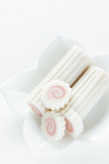 Japanese fish cake, Naruto Kamaboko in cross section
