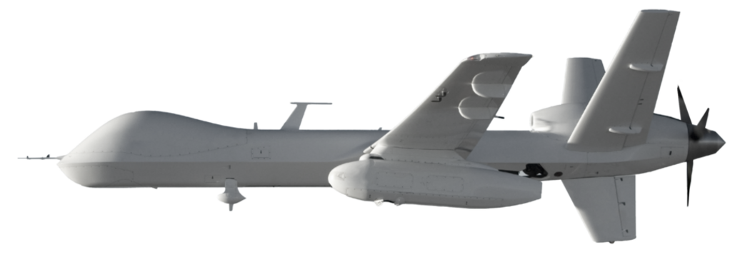 Unmanned Drone isolated on white background with clipping path. Elements of this image furnished by NASA.