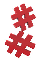 Group of Hashtag icon isolated on white background.3D Illustration.