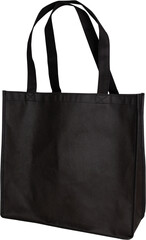 Mockup black tote bag fabric for shopping, mock up canvas bag isolated png file.