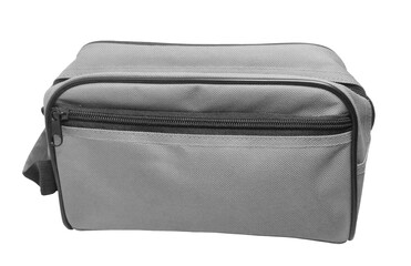 Grey cosmetic bag with Clipping path