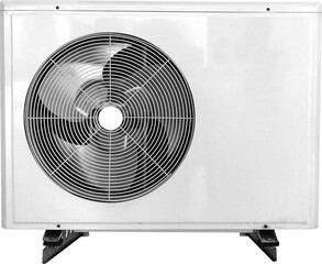Air condition compressor isolated on white background with clipping path