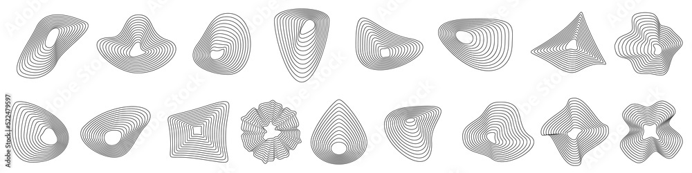 Wall mural abstract design elements. set of linear elements for you design. vector illustration. abstract geome