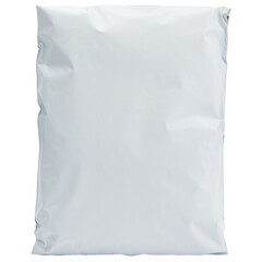 Blank white plastic bag package mockup, Cutout.