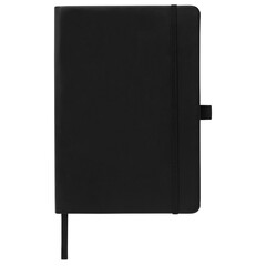 Black leather notebook mockup, Cutout. - obrazy, fototapety, plakaty